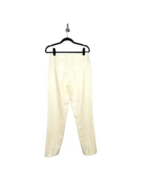 Mango Linen Straight Pants in Yellow Size 4 thumbnail 8
