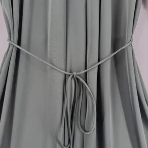 H&M Sage Green Belted Shirt Dress XL Long Sleeve Flowy Mini Tunic Quiet Luxury thumbnail 7