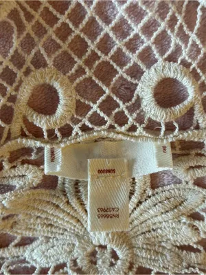 Sun & Shadow ivory crochet floral duster vest pointed hem size S festival boho thumbnail 6