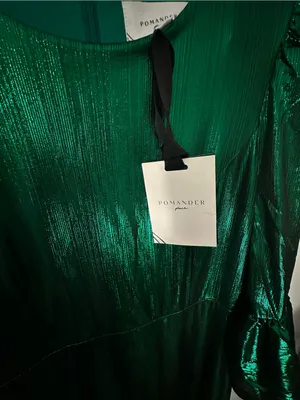NWT Pomander Place Tuckernuck Lillith midi dress emerald lurex small thumbnail 4