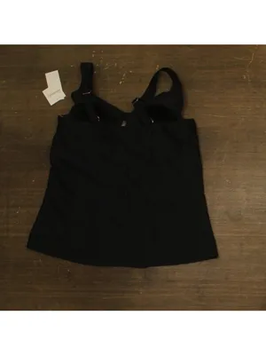 NWT Raisins Sweetheart Ruched Tankini Swim Top with Adjustable Straps Black 18W thumbnail 4