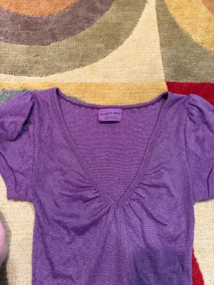 Michael Stars Vintage Y2K Early 2000’s Purple Long Tunic Tee Shirt Top One Size thumbnail 3
