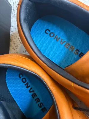 Converse leather low top burnt orange lace up shoes sz 8.5 thumbnail 4