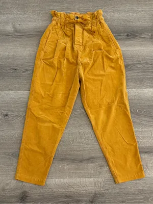 Free People Mustard Corduroy Paperbag Waist Pants thumbnail 1