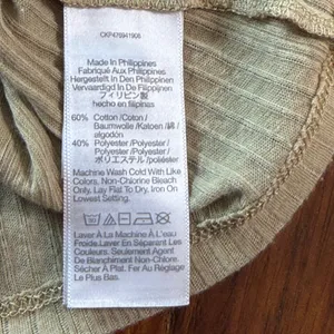 Madewell Sage Green Ribbed Knit Button Front Collared Cardigan Top Large thumbnail 4