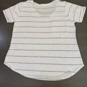 Mote Womens XL Striped V Neck Pocket T-Shirt Casual Short Sleeve Top‎ thumbnail 3