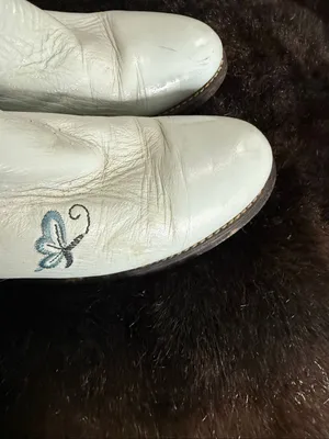 Acme Western Cowboy Leather Boots 5.5 Baby Blue butterfly Rodeo thumbnail 3