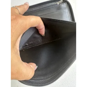 Vintage Esprit Embossed Logo Pebbled Texture Leather Zip Around Accordion Wallet thumbnail 7