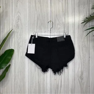 NEW One Teaspoon Bandits Relaxed Fit Twisted Cuff Hem Shorts Black Panther 29 thumbnail 2
