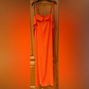 Urban‎ Outfitters Ooh La La Orange Red Rouge Side-Slit Romper Overlay Maxi Dress thumbnail 5