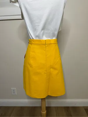 NWT Utility Yellow Mini Skirt size: large Size M thumbnail 6