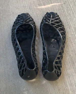 American Apparel Lattice jelly sandal black NEW! thumbnail 3