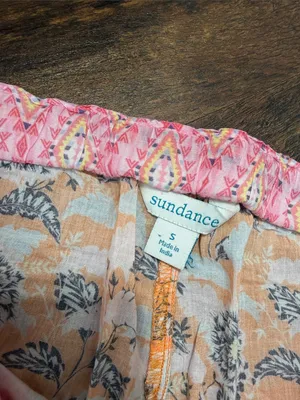 Sundance Orange Floral Drawstring Kids Pants with Pink Trim thumbnail 2