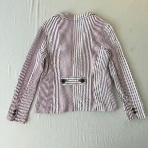Cabi Captain's Seersucker Striped 2-Button Blazer Womens 10 Red White thumbnail 13