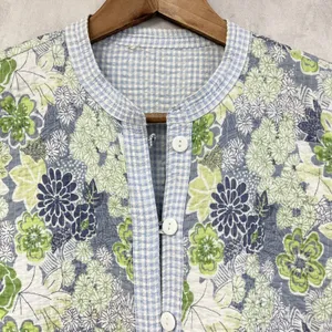 Quilted Floral Jacket Womens Medium Reversible Cottagecore Boho Indie Granny‎ thumbnail 3