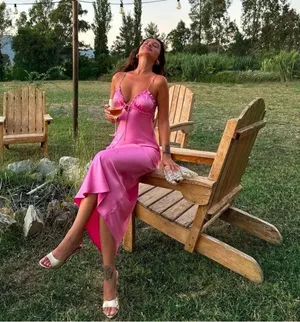 Zara maxi dress hot satin pink lingerie ruffled midi party Valentine’s date wedding thumbnail 2