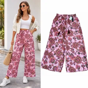 NWT Tahari Drawstring Waist Wide Leg Pants In Princess Floral Size Medium thumbnail 2