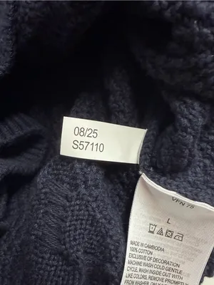 NWT Nautica sweater grandpa fisherman 100% cotton cable knit blue large preppy thumbnail 9
