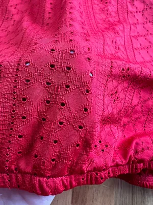 Ariat Smith Silvis Tank Top Red Eyelet Western Sleeveless Blouse Medium thumbnail 5