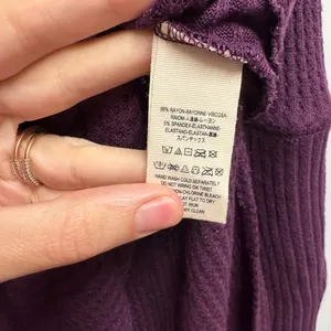 Free People Waffle Knit Oversized Tunic In Plum/Burgundy Size Small thumbnail 3