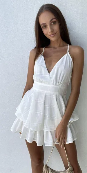 Native Daughters White Ruffle Romper thumbnail 1