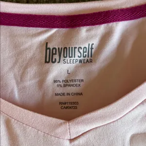 BE Yourself Sleepwear wine motif Pink and Navy Pajama Set thumbnail 4