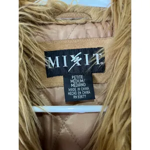 Vintage Penny Lane Leather Coat Faux Fur Y2K Hippie M Petite Boho Chic Festival thumbnail 5