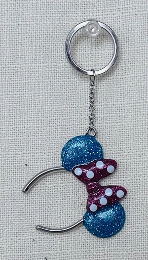 Disney Minnie Mouse Glitter Ear Headband Keychain thumbnail 1