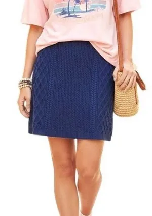 Lilly Pulitzer Lizona cable knit skirt navy small thumbnail 1