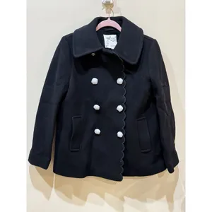 Kate Spade Out West Scallop Double-Breast Peacoat Black Size Small thumbnail 3