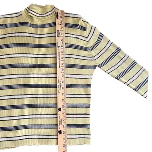 Marsh Landing Striped Turtleneck Sweater Long Sleeve Yellow Black White Casual M thumbnail 7