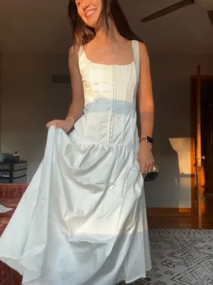 NWT Lulus White Corset Drop Waist Maxi Dress thumbnail 5