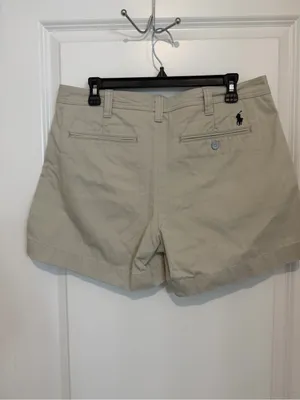 POLO Ralph Lauren Women’s 100% Cotton Chino Khaki Shorts 4” Inseam Size 12 thumbnail 2