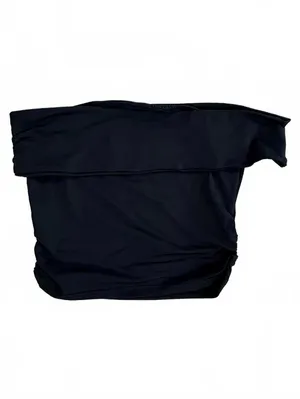 Black Off the Shoulder Crop Top Long Sleeve Minimalist Balletcore Aesthetic S thumbnail 2