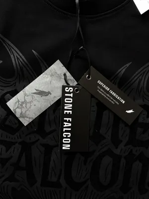 Stone Falcon Black Graphic T-Shirt Gothic Streetwear Short Sleeve thumbnail 6