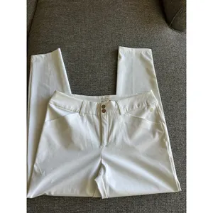 Lilly Pulitzer Cameron Luxletic White Stretch Pants Womens 8 Gold Button GolfEUC thumbnail 3
