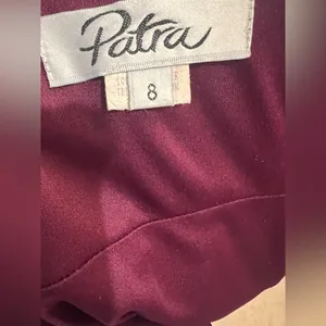 Patra two piece dress burgundy size 8 Vintage embroidery to jacket Maxi thumbnail 13