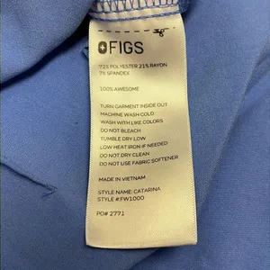FIGS Technical Collection Blue Short Sleeve PO 2771 Medical Scrub Shirt-XS thumbnail 12