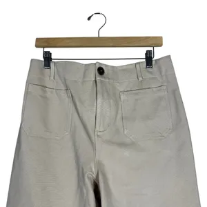 NWT Bohme Wide Leg Solid Crop Pants Tan Minimalist High Rise Pockets Size XL thumbnail 2