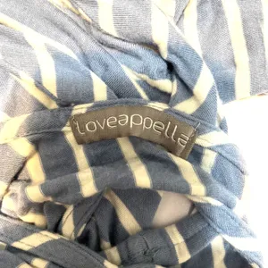 Loveappella Maternity Tank Top Woman Medium Blue Striped Crisscross Back Rayon thumbnail 3