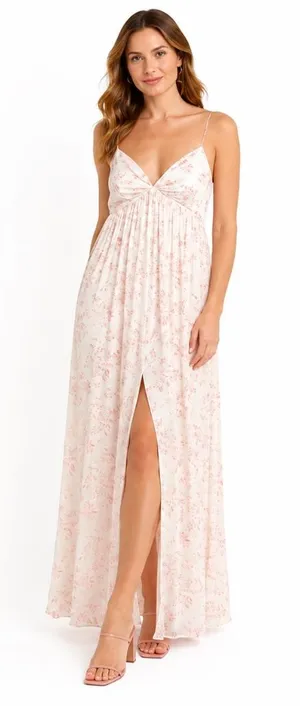 SACHIN‎ & BABI - Jessica Gown Rouge Watercolor Floral Gown thumbnail 1