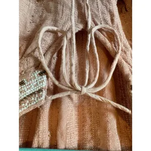 Altar'd State Boho Beaded Peasant Blouse Terracotta Bell Sleeve Top Small thumbnail 3