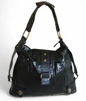 Matt & Nat Black Women's Shoulder Bag - Classic Gloss Finish thumbnail 1