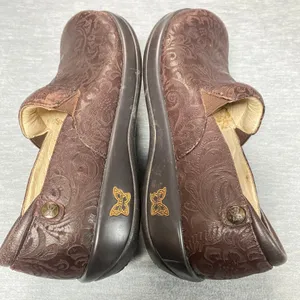 Alegria PG Lite KEL 433 Sz 40 Brown Embossed Leather Clogs Comfort Slip On Shoes thumbnail 14