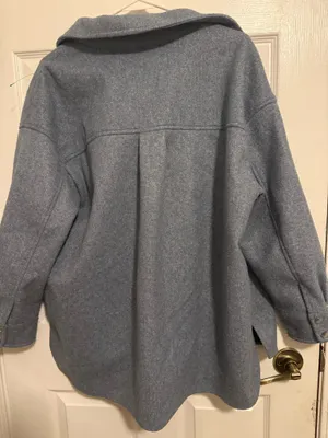 Zara Gray Oversized Snap-Front Shirt Jacket Shacket Size Small thumbnail 3