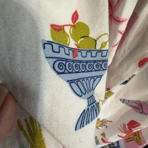 Japna Strapless Maxi Dress XS Mediterranean Greece Coastal Print Linen Blend NWT thumbnail 12