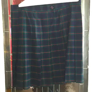 Girls Sz 18.5T Waist 40 Plaid Blue, Red & Green Uniform Skirt. Below Knee thumbnail 2