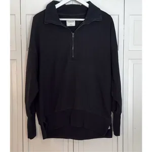 Abercrombie & Fitch Soft A&F black quarter zip oversized sweater M thumbnail 9