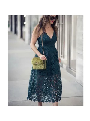 ASTR Green Lace Midi Dress thumbnail 3