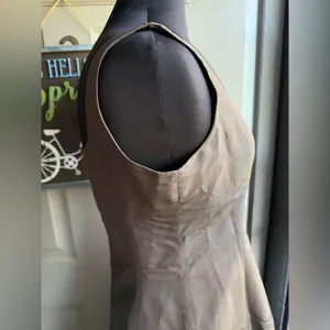Vintage Y2K J. Crew brown silk holiday sleeveless dress, size 12 thumbnail 6